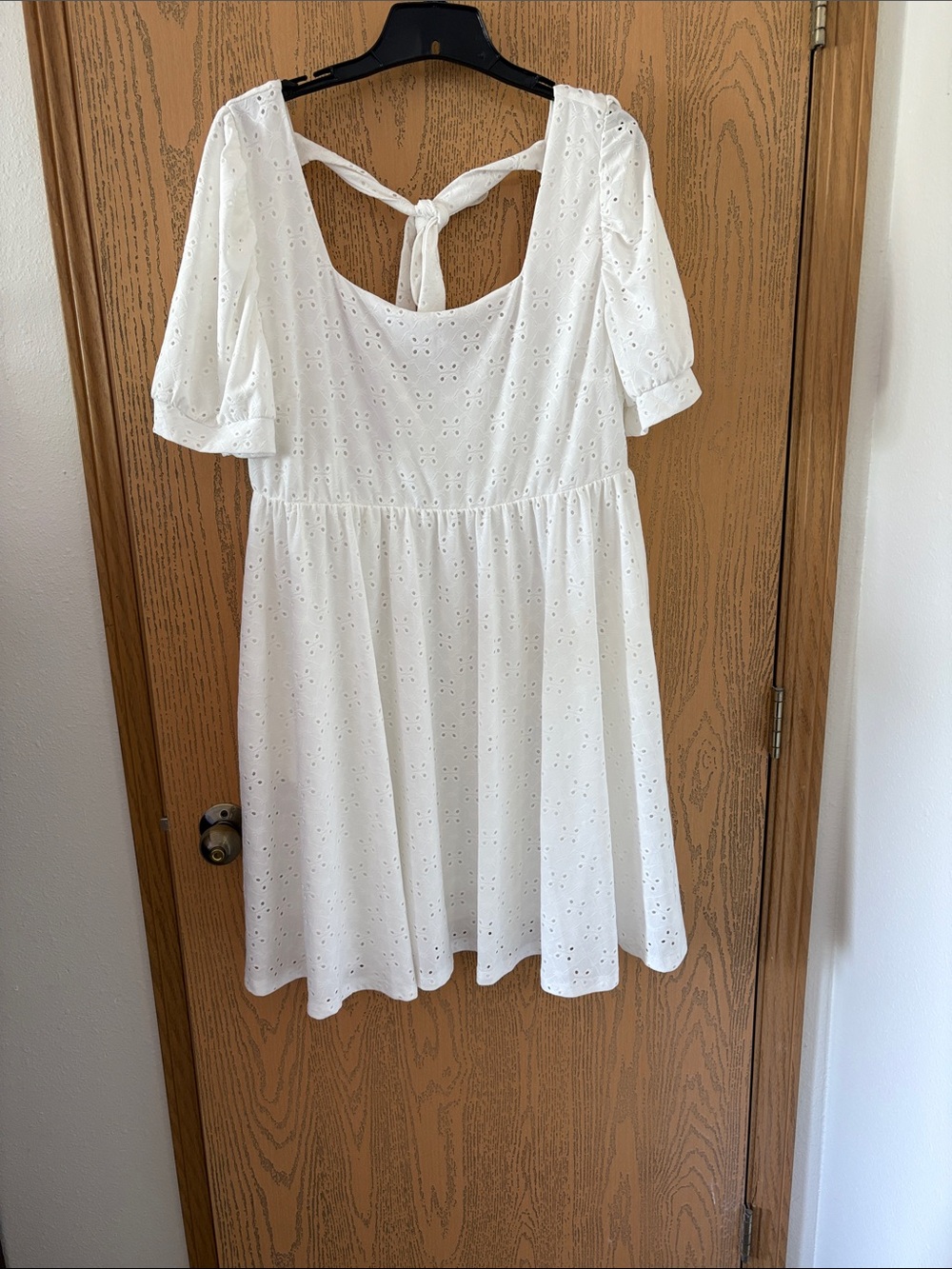 Chic Soul White Eyelet Mini Dress